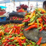 Chilis en el mercado semanal de Rantepao