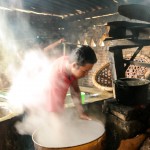 Fabricando tofu artesano en Karang (Borobudur, Java)